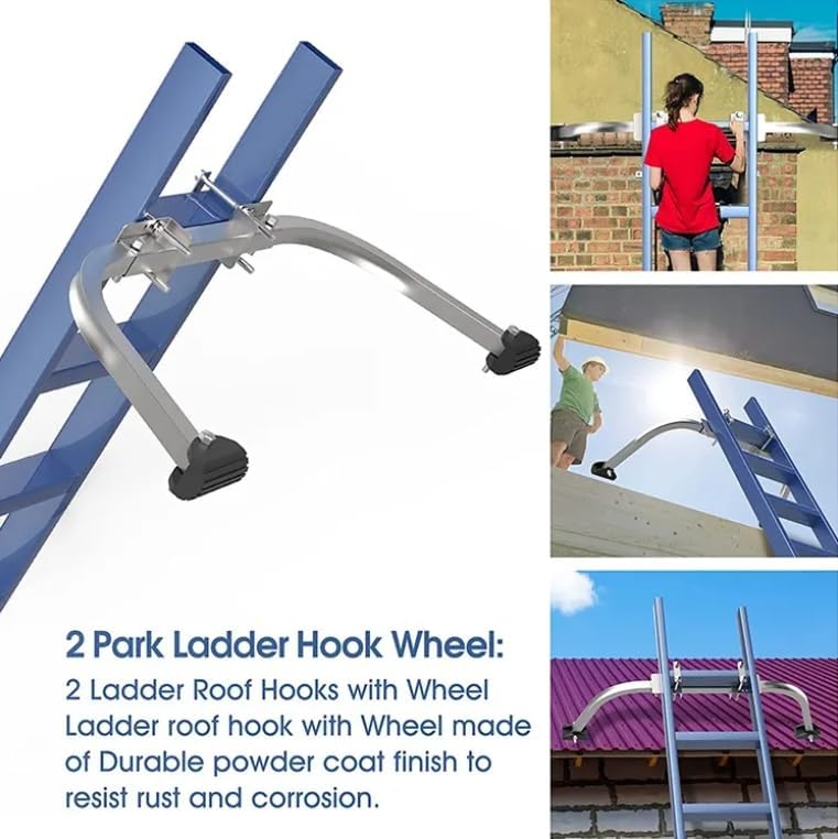 MLHpeak Ladder Stabilizer, Roof Ladder Standoff, Heavy Duty Ladder Stabilizer Accessory with Non-marring Rubber End Caps (Silver) - Image 4